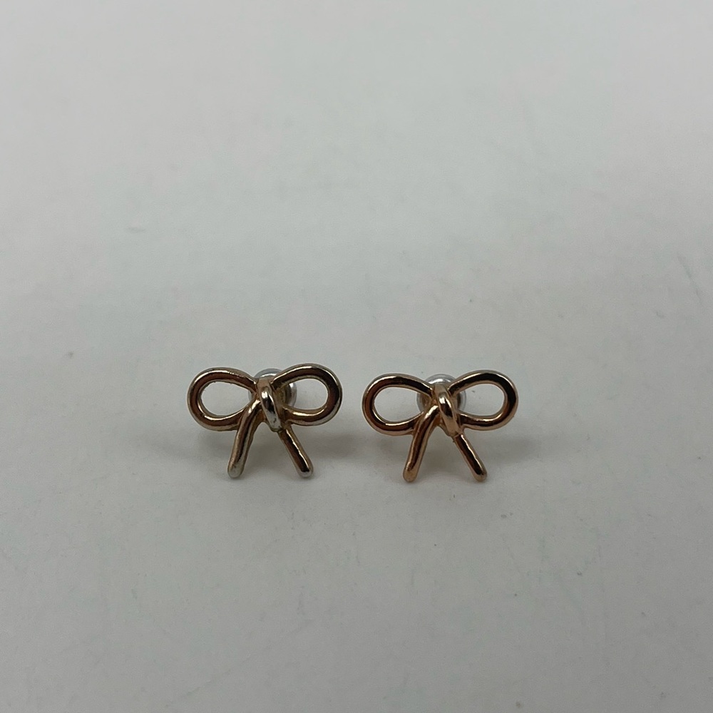Rose gold bow studs